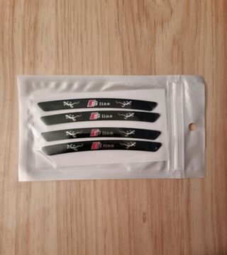 Pack 4 Uds. emblemas llantas con logo SLine, Audi.