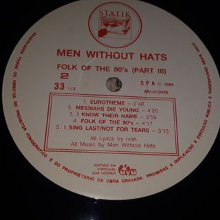 LP Men Without Hats - Folk of the 80's Part III