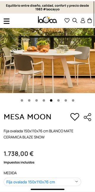 Mesa ovalada “moon” LA OCA