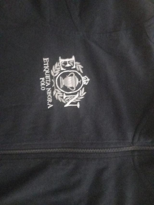 Felpa con zip Etiqueta Negra Polo