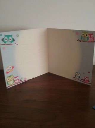 Tre biglietti auguri gufi