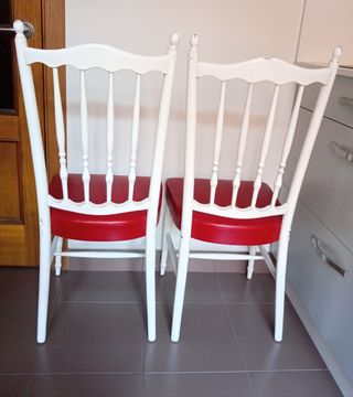 2 Sillas Antiguas Remozadas, Madera, Polipiel