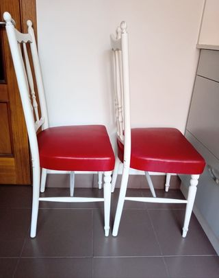 2 Sillas Antiguas Remozadas, Madera, Polipiel