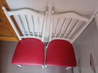 2 Sillas Antiguas Remozadas, Madera, Polipiel
