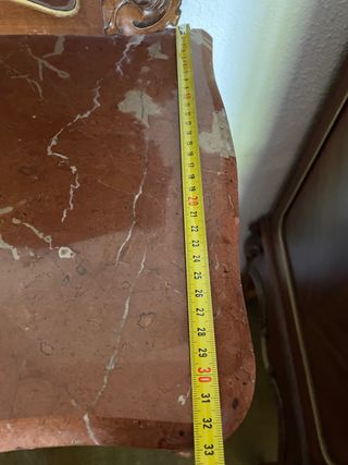 Set 2 mesitas de noche mármol madera vintage