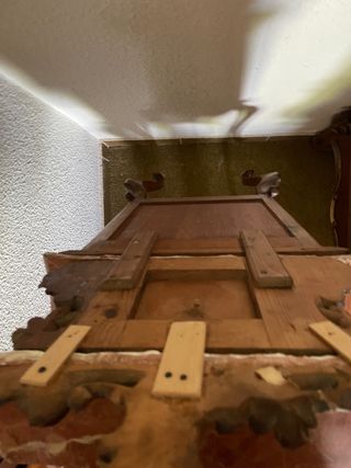 Set 2 mesitas de noche mármol madera vintage