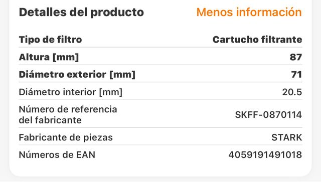 filtro combustible renault
