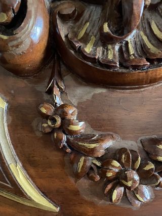 Vestidor mármol y madera vintage espejo y cajones.