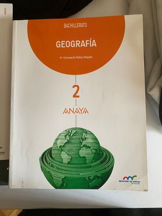 Libro de geografía 2 bachillerato Anaya