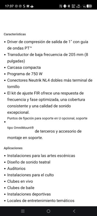 Equipo de sonido  jbl  con etapas y procesador
