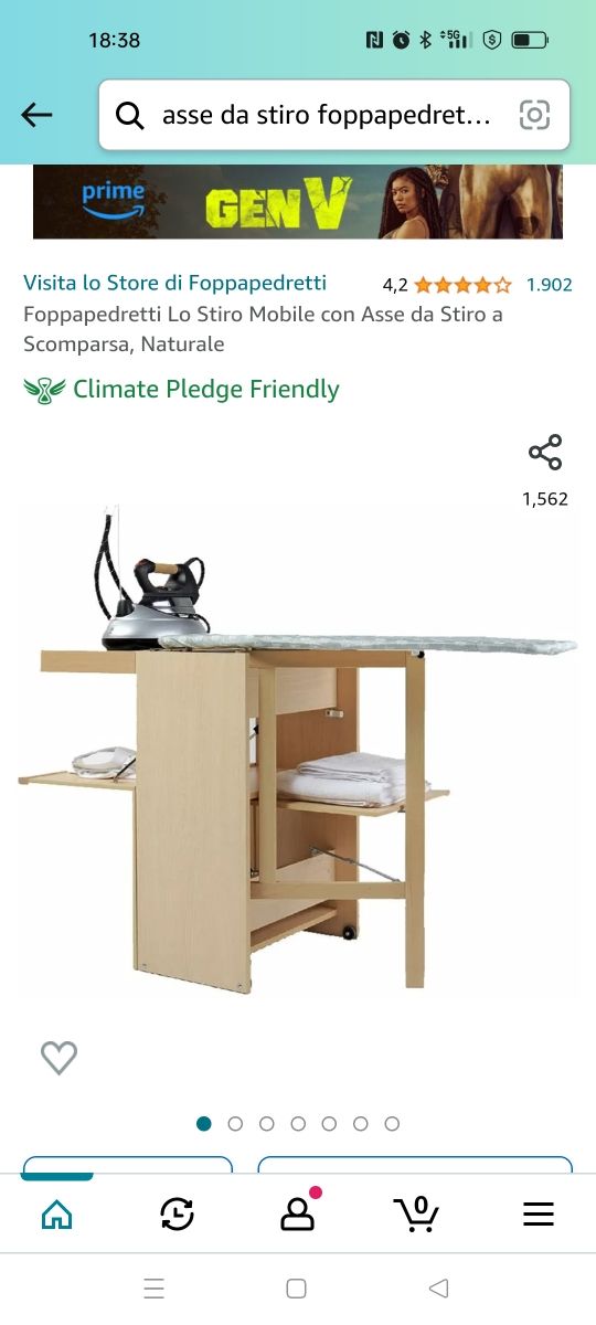 Mobiletto con asse da stiro Foppapedretti