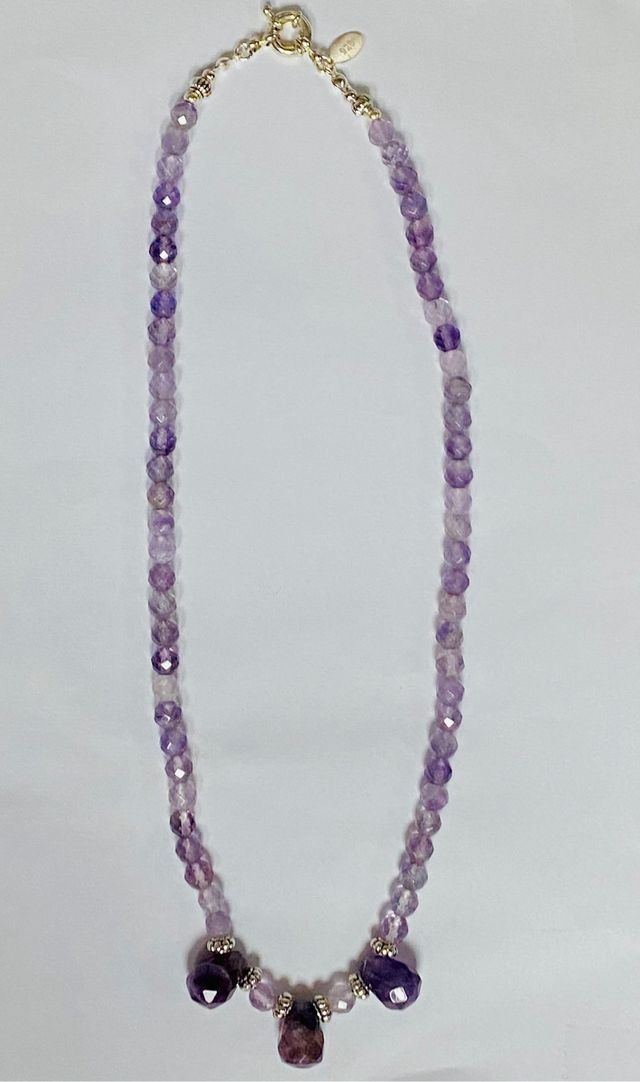 Collar con amatistas barroco en plata de ley 925