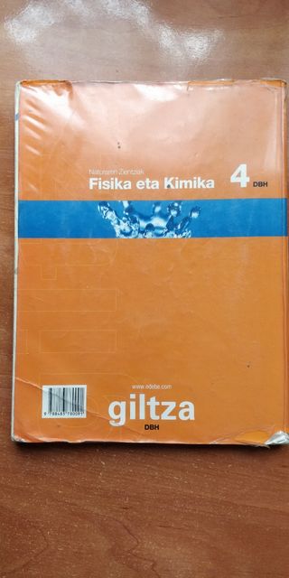Libro Física y química 4 eso, euskera Giltza