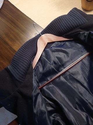 Abrigo de paño azul marino abotonado XL