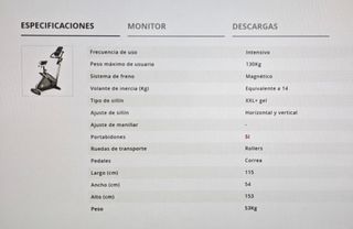 Bicicleta Estática BH, seminueva