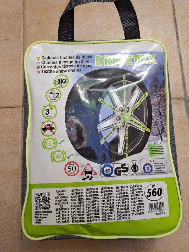 Cadenas textiles de coche sin abrir 560