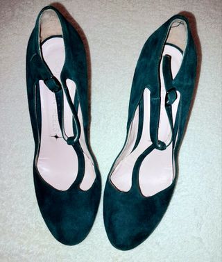 Tacones verdes taconazo plataforma 38
