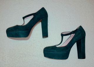 Tacones verdes taconazo plataforma 38