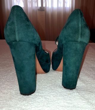 Tacones verdes taconazo plataforma 38
