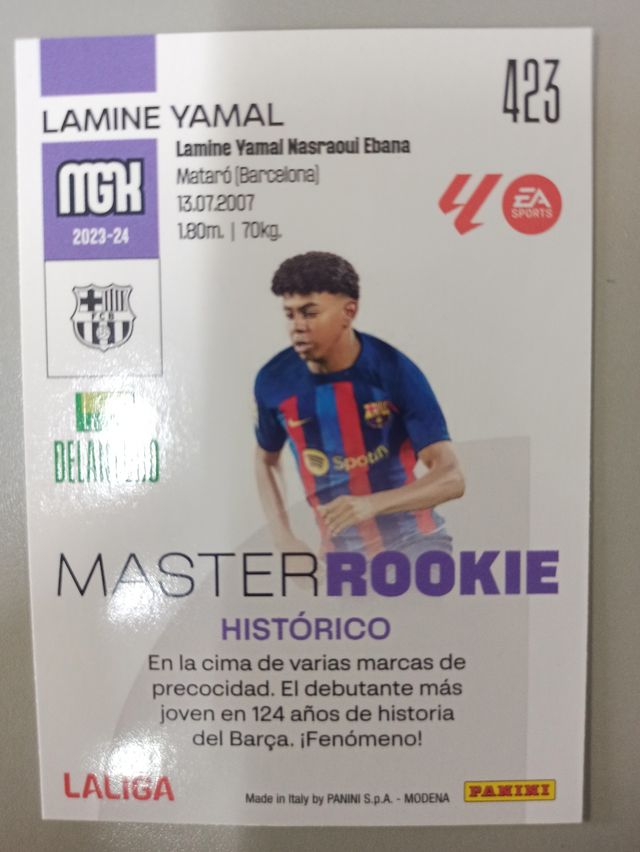 #423 LAMINE YAMAL RC FC BARCELONA MEGACRACKS 23 24 de segunda mano por