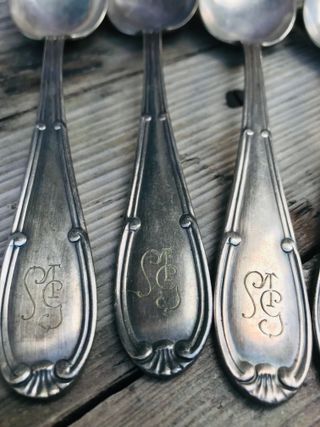 REBAJADO! SET 5 CUCHARAS ANTIGUAS PLATEADAS