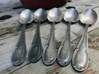 REBAJADO! SET 5 CUCHARAS ANTIGUAS PLATEADAS