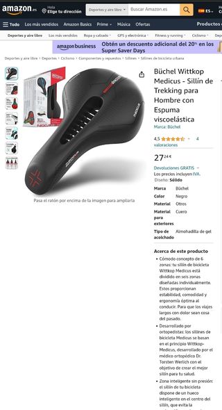 Sillín bicicleta Súper comodo!