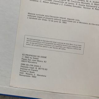 Educación infantil. 5años. Edebé. 1992