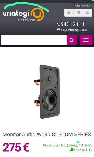 Altavoz de pared Monitor Audio W180 CUSTOM SERIES