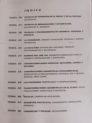 Temario Oposición Dibujo secundaria