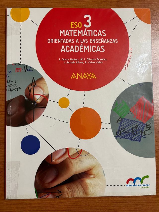 Libro MATEMÁTICAS 3 ESO Ed. Anaya