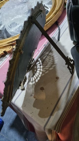Espejo vintage abanico de bronce 
