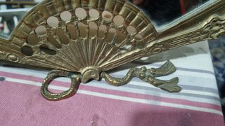 Espejo vintage abanico de bronce 