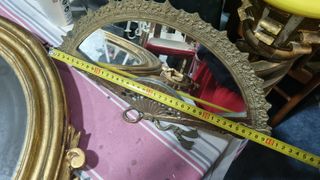 Espejo vintage abanico de bronce 