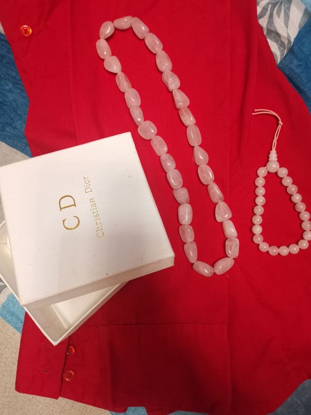 Collar cuarzo rosa