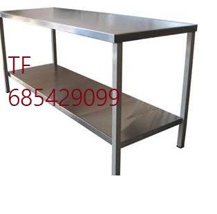 mesas de trabajo con estante 1,5m acero inox