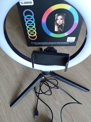 Aro de luz con trípode