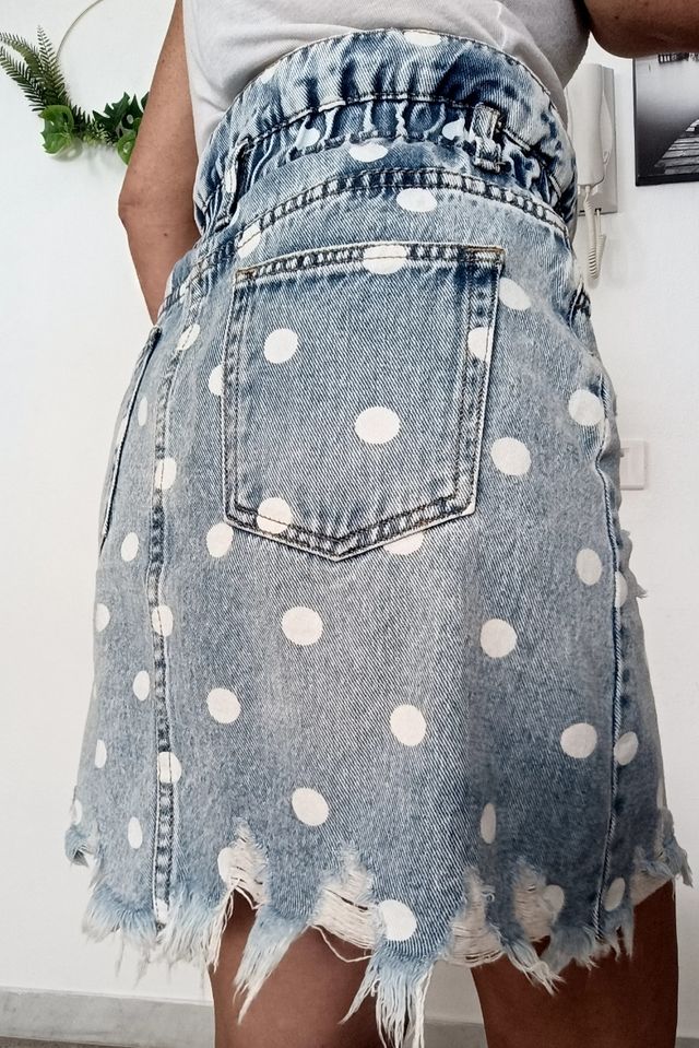 Gonna a pois in jeans