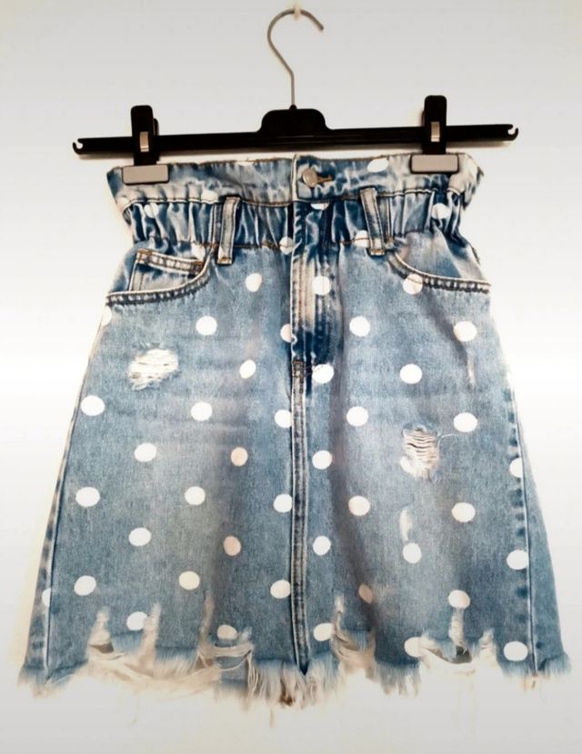 Gonna a pois in jeans