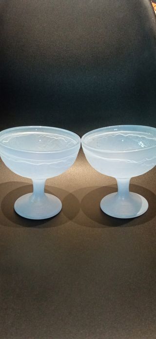 Copas Helado Azul ART DECÓ VINTAGE 