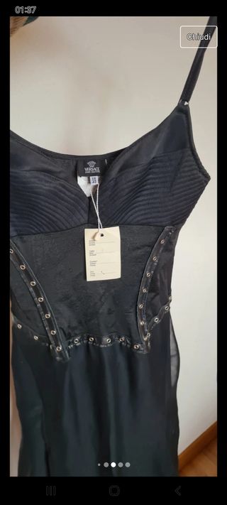 versace 2000 abito stile bustier e seta tg S