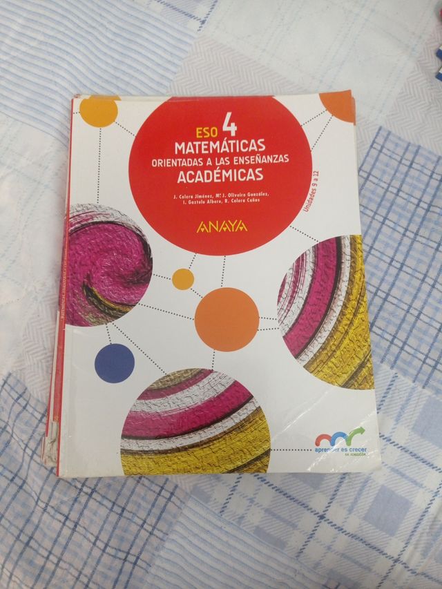 Libro matemáticas  4 eso