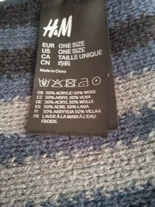 Bufanda reversible H&M azul