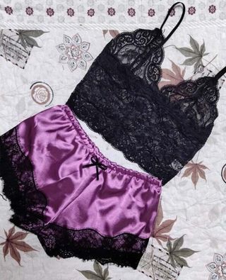 Pijama lencería rosa