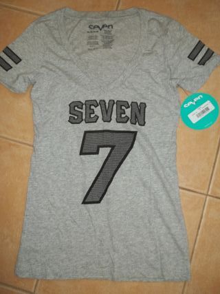 seven v neck t shirt athletic tee ladies medium