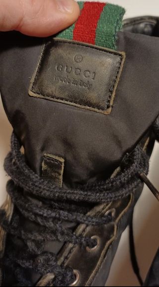 Scarponcini Gucci vintage stoffa gomma 