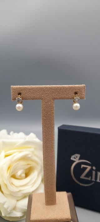 Pendientes oro 18kt con Diamantes talla Antigua. 