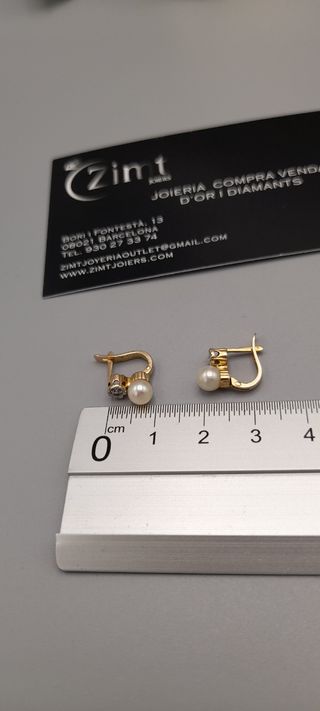 Pendientes oro 18kt con Diamantes talla Antigua. 