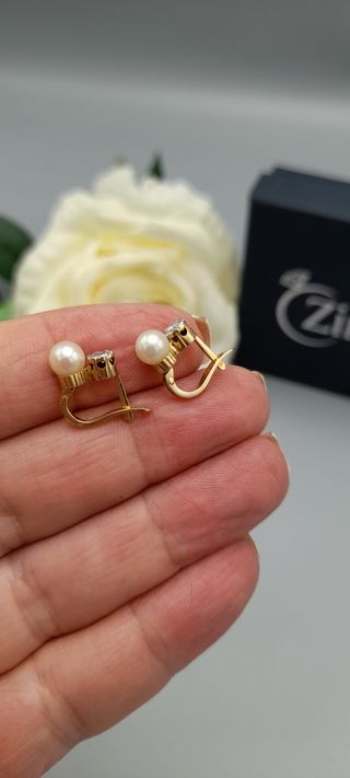 Pendientes oro 18kt con Diamantes talla Antigua. 