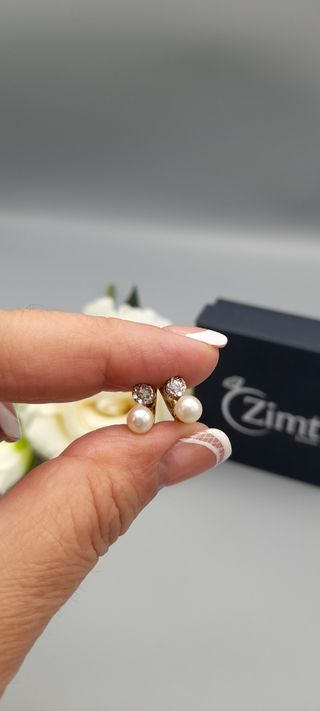 Pendientes oro 18kt con Diamantes talla Antigua. 